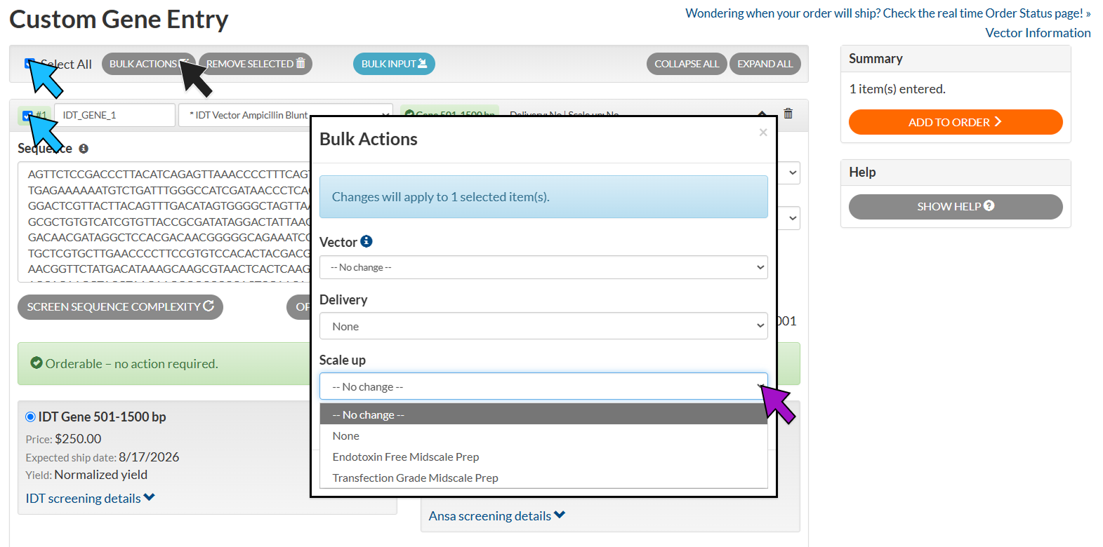 Bulk Actions